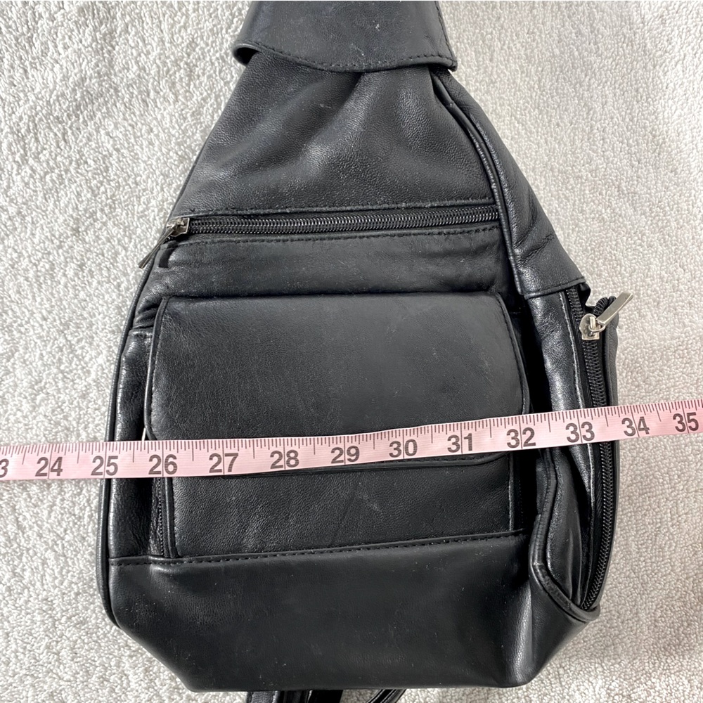 Vintage Black Faux Leather Convertible Shoulder Bag Backpack - Picture 14 of 16